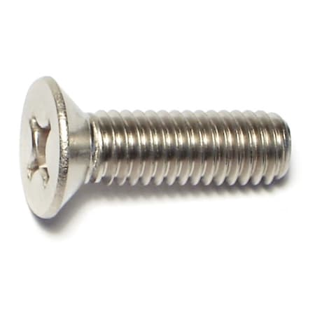 Midwest Fastener M6-1.00 x 20 mm Phillips Flat Machine Screw, Plain A2 Stainless Steel, 100 PK 55111